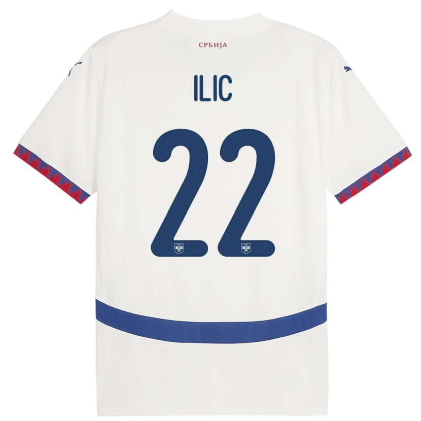 Danxen Kinder Serbien Pavle Ilic #22 Weiß Auswärtstrikot Trikot 24-26 T-Shirt Schweiz