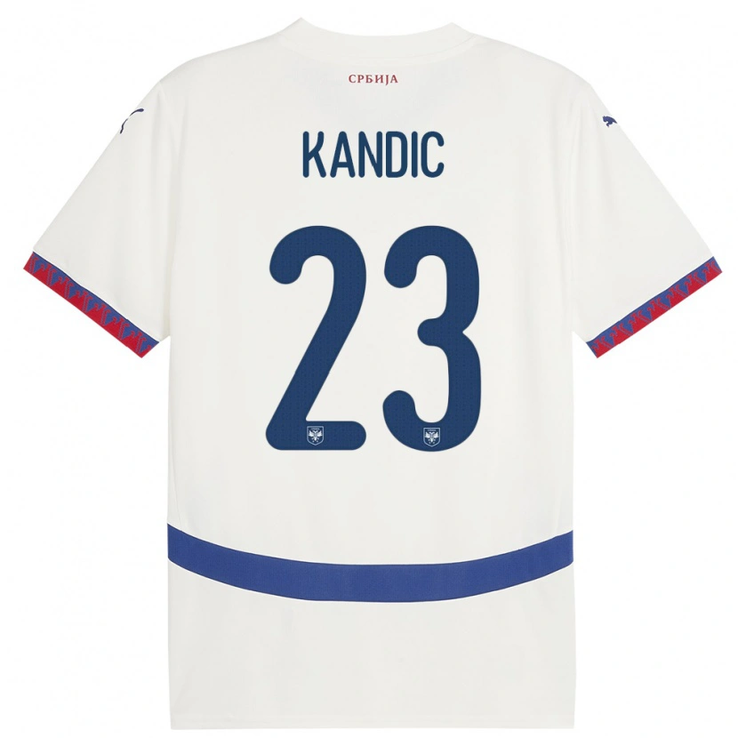 Danxen Kinder Serbien Marko Kandic #23 Weiß Auswärtstrikot Trikot 24-26 T-Shirt Schweiz