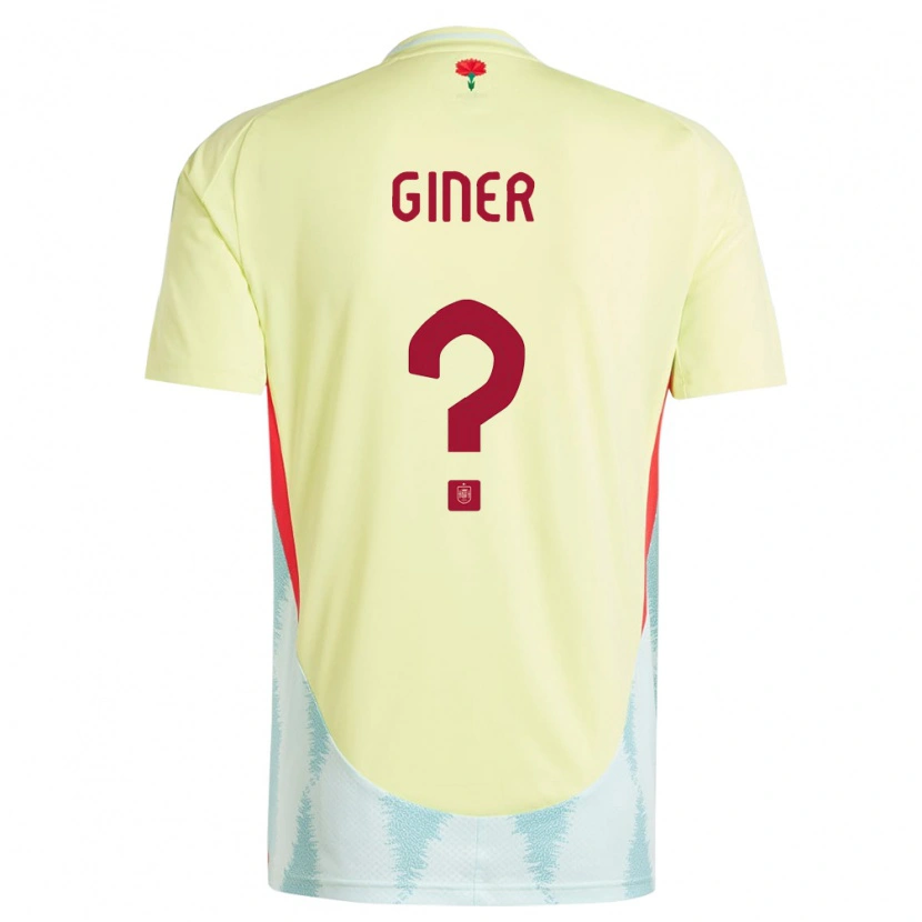 Danxen Kinder Spanien Hugo Giner #0 Gelb Auswärtstrikot Trikot 24-26 T-Shirt Schweiz