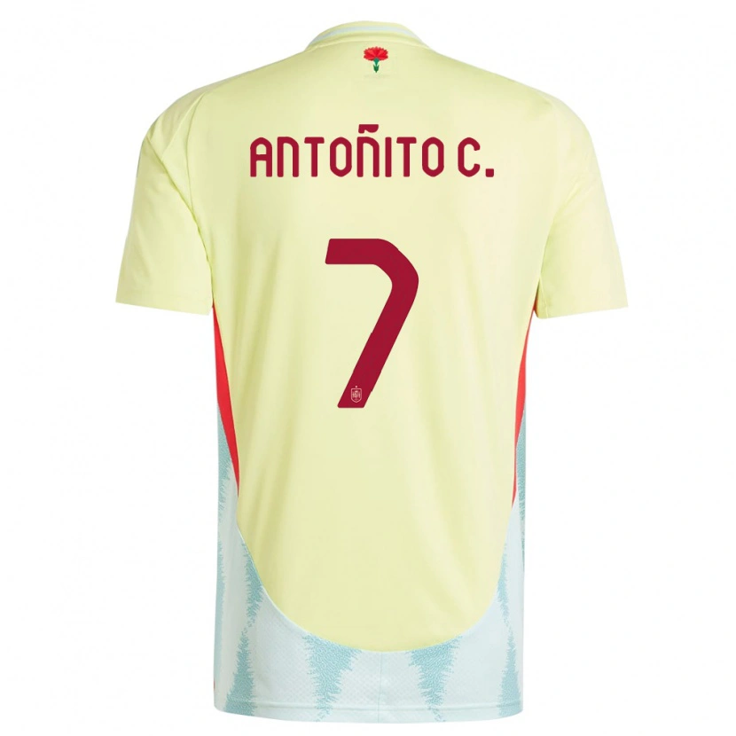 Danxen Kinder Spanien Antoñito Cordero #7 Gelb Auswärtstrikot Trikot 24-26 T-Shirt Schweiz
