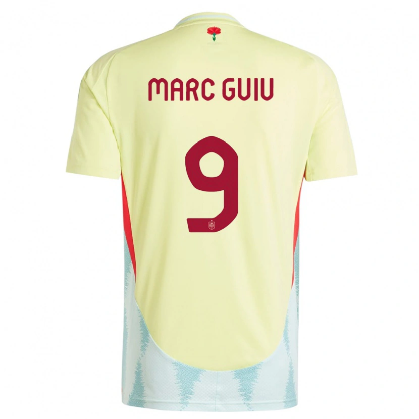 Danxen Kinder Spanien Marc Guiu #9 Gelb Auswärtstrikot Trikot 24-26 T-Shirt Schweiz