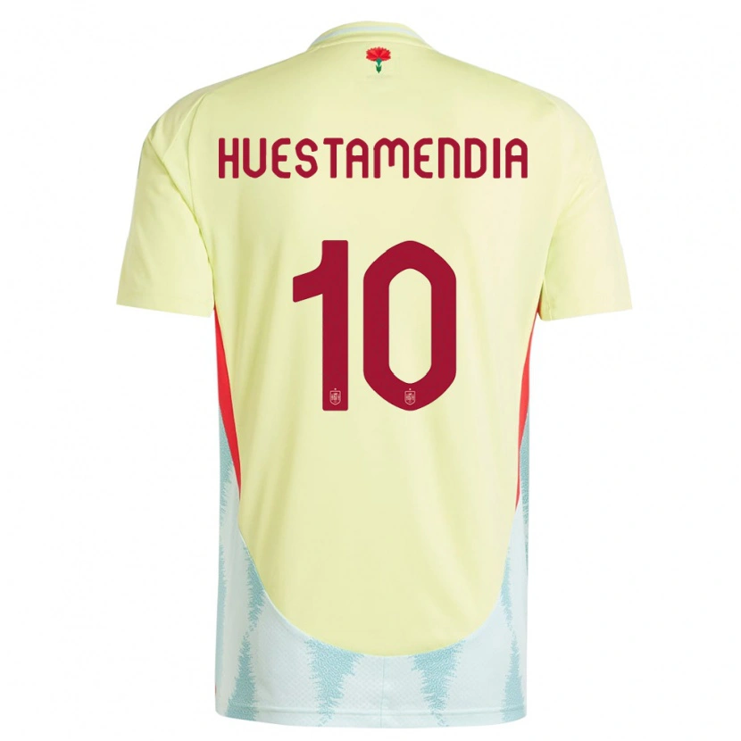 Danxen Kinder Spanien Peio Huestamendia #10 Gelb Auswärtstrikot Trikot 24-26 T-Shirt Schweiz