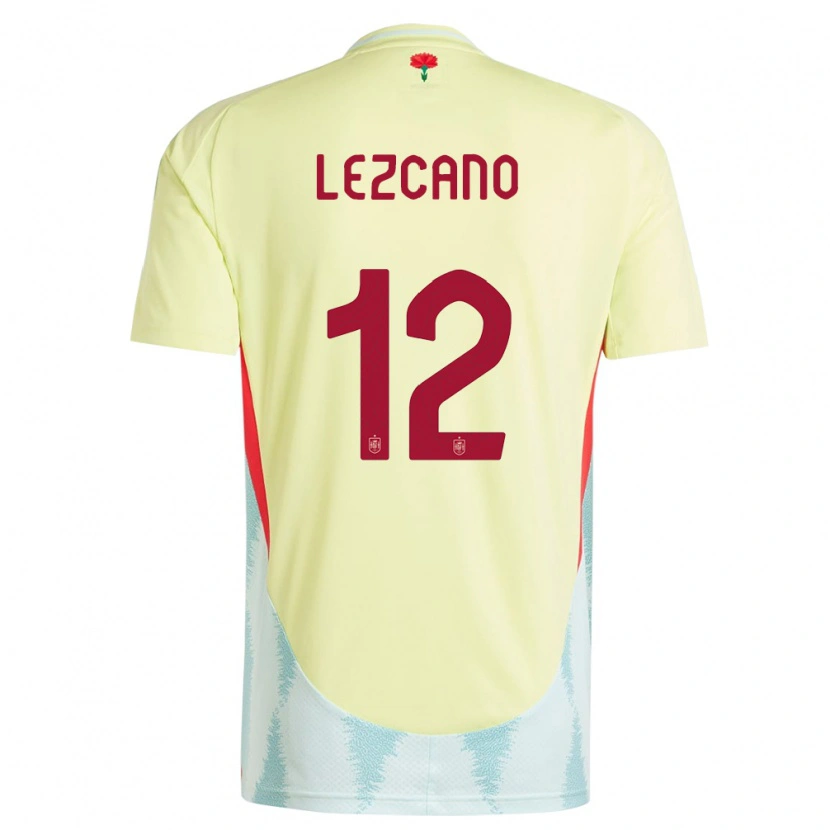 Danxen Kinder Spanien Álvaro Lezcano #12 Gelb Auswärtstrikot Trikot 24-26 T-Shirt Schweiz