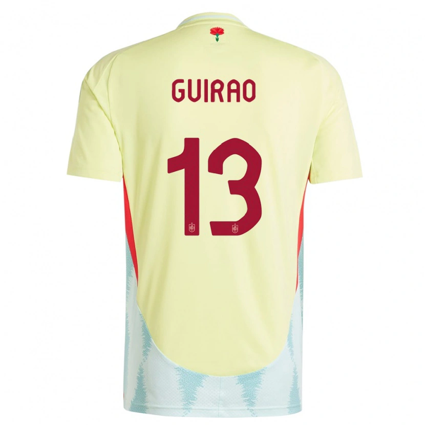 Danxen Kinder Spanien Carlos Guirao #13 Gelb Auswärtstrikot Trikot 24-26 T-Shirt Schweiz