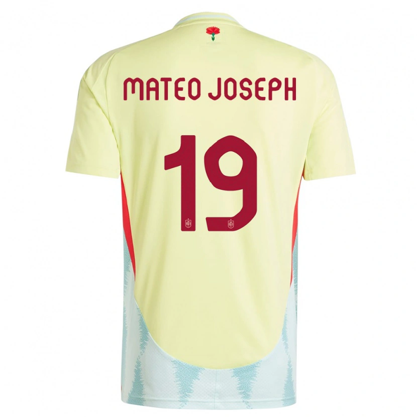 Danxen Kinder Spanien Mateo Joseph #19 Gelb Auswärtstrikot Trikot 24-26 T-Shirt Schweiz