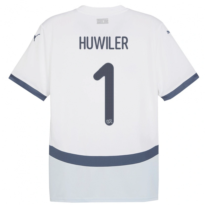 Danxen Kinder Schweiz Lionel Huwiler #1 Weiß Auswärtstrikot Trikot 24-26 T-Shirt Schweiz
