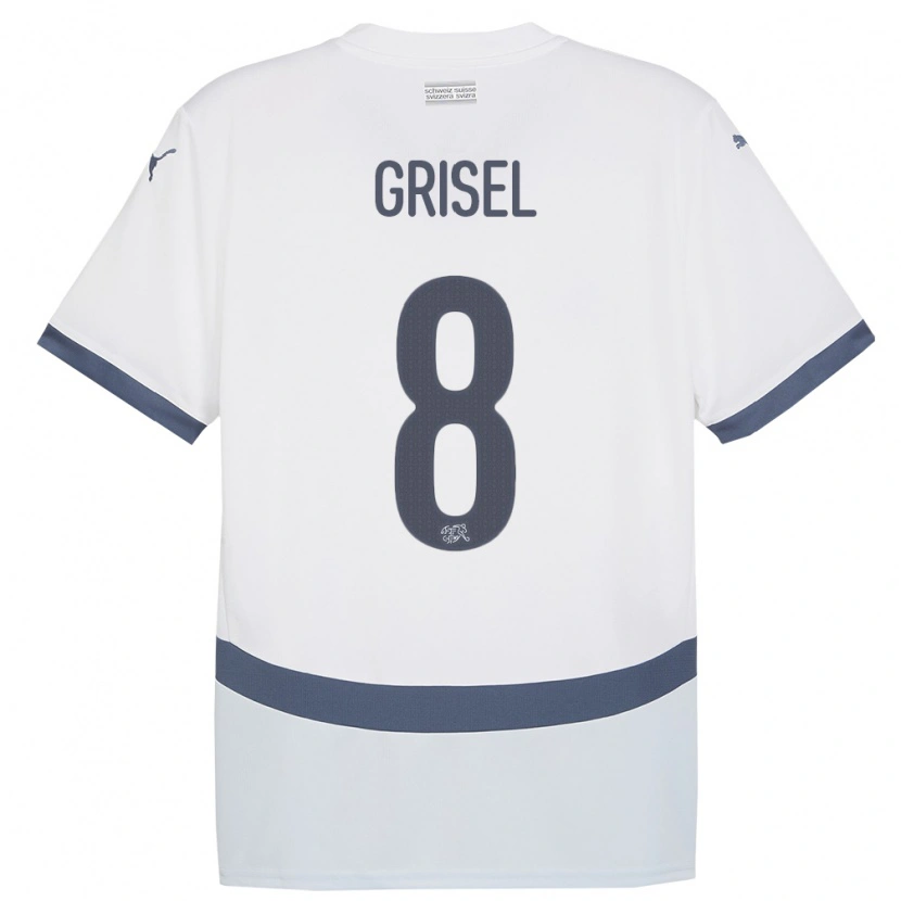 Danxen Kinder Schweiz Arno Grisel #8 Weiß Auswärtstrikot Trikot 24-26 T-Shirt Schweiz
