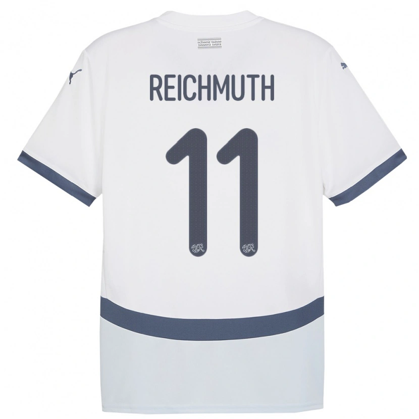 Danxen Kinder Schweiz Nils Reichmuth #11 Weiß Auswärtstrikot Trikot 24-26 T-Shirt Schweiz