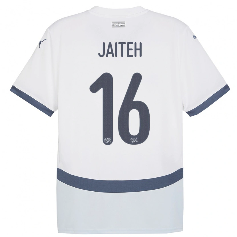 Danxen Kinder Schweiz Momodou Jaiteh #16 Weiß Auswärtstrikot Trikot 24-26 T-Shirt Schweiz