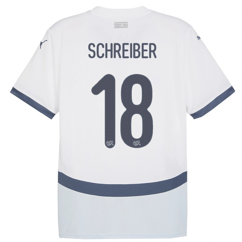 Danxen Kinder Schweiz Loris Schreiber #18 Weiß Auswärtstrikot Trikot 24-26 T-Shirt Schweiz