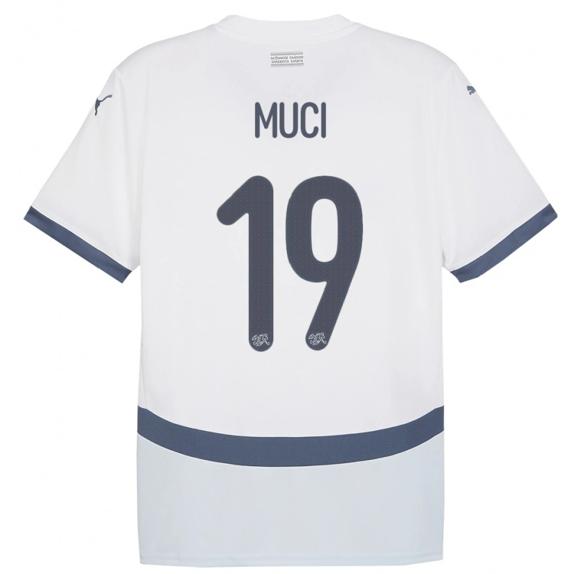 Danxen Kinder Schweiz Nikolas Muci #19 Weiß Auswärtstrikot Trikot 24-26 T-Shirt Schweiz