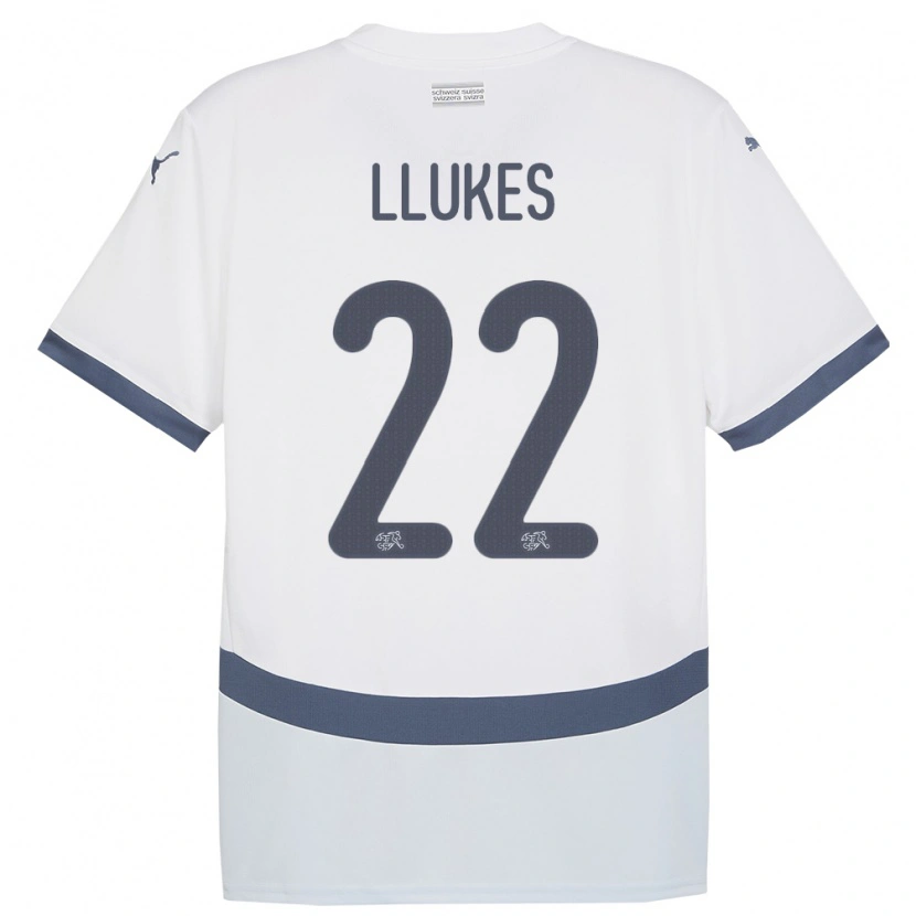 Danxen Kinder Schweiz Adrien Llukes #22 Weiß Auswärtstrikot Trikot 24-26 T-Shirt Schweiz