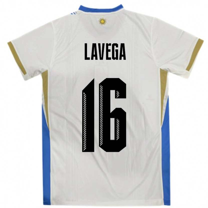 Danxen Kinder Uruguay Joaquín Lavega #16 Weiß Blau Auswärtstrikot Trikot 24-26 T-Shirt Schweiz