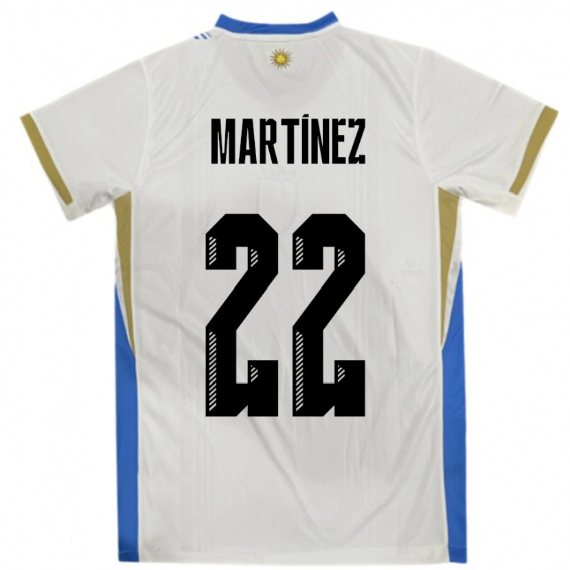 Danxen Kinder Uruguay Fredy Martínez #22 Weiß Blau Auswärtstrikot Trikot 24-26 T-Shirt Schweiz