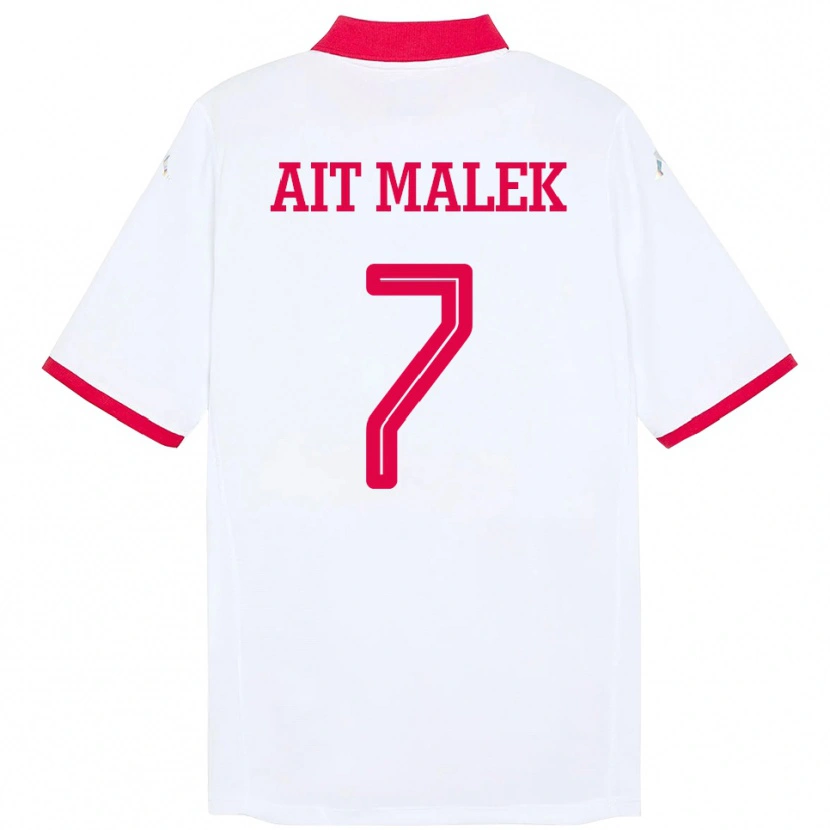 Danxen Kinder Tunesien Bilel Aït Malek #7 Weiß Auswärtstrikot Trikot 24-26 T-Shirt Schweiz