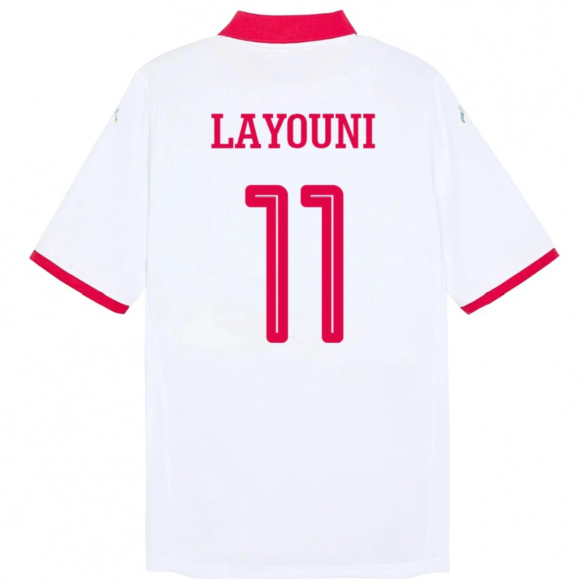 Danxen Kinder Tunesien Amor Layouni #11 Weiß Auswärtstrikot Trikot 24-26 T-Shirt Schweiz