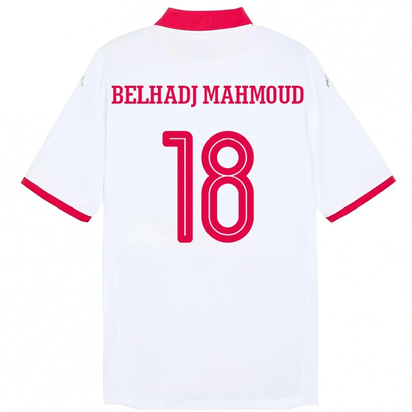 Danxen Kinder Tunesien Mohamed Belhadj Mahmoud #18 Weiß Auswärtstrikot Trikot 24-26 T-Shirt Schweiz