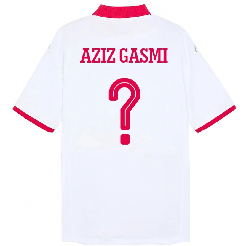 Danxen Kinder Tunesien Mohamd Aziz Gasmi #0 Weiß Auswärtstrikot Trikot 24-26 T-Shirt Schweiz