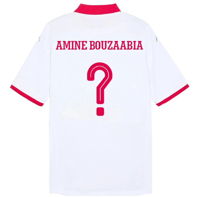 Danxen Kinder Tunesien Mohamed Amine Bouzaabia #0 Weiß Auswärtstrikot Trikot 24-26 T-Shirt Schweiz
