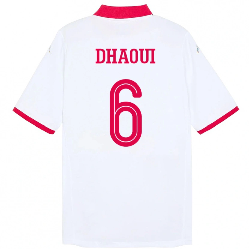 Danxen Kinder Tunesien Elyes Dhaoui #6 Weiß Auswärtstrikot Trikot 24-26 T-Shirt Schweiz