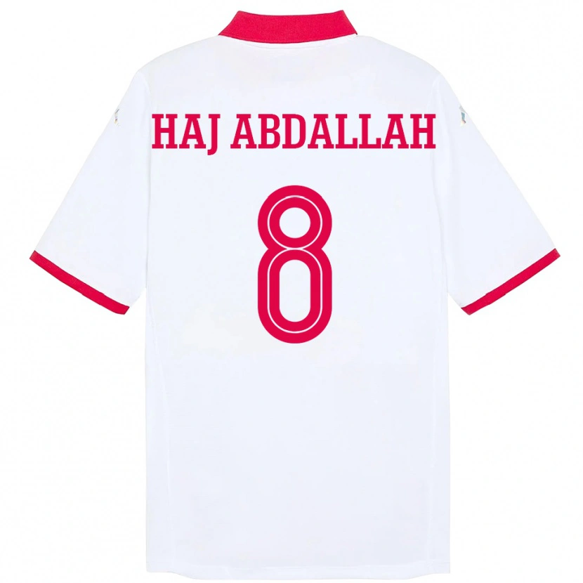 Danxen Kinder Tunesien Saifedine Haj Abdallah #8 Weiß Auswärtstrikot Trikot 24-26 T-Shirt Schweiz