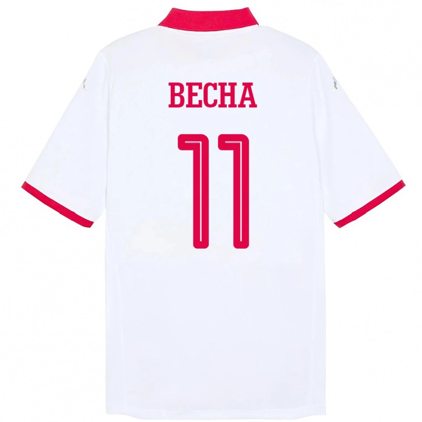 Danxen Kinder Tunesien Youssef Becha #11 Weiß Auswärtstrikot Trikot 24-26 T-Shirt Schweiz