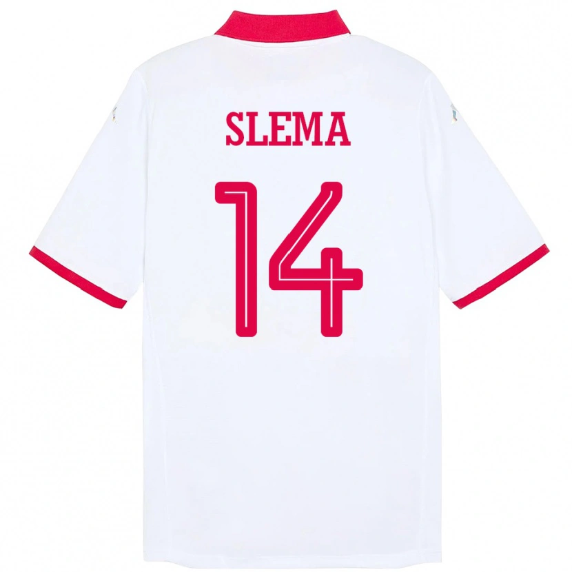 Danxen Kinder Tunesien Mazen Slema #14 Weiß Auswärtstrikot Trikot 24-26 T-Shirt Schweiz