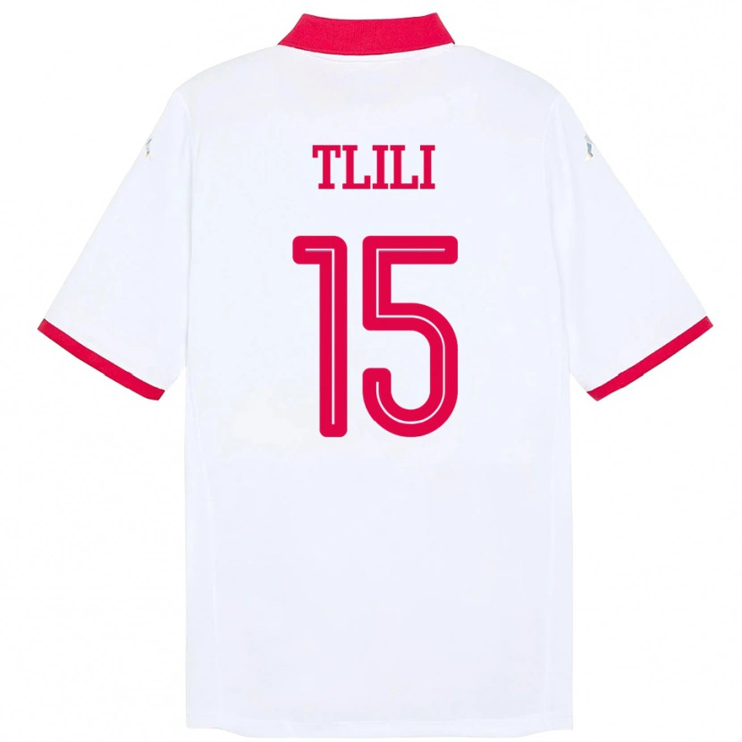 Danxen Kinder Tunesien Mehdi Tlili #15 Weiß Auswärtstrikot Trikot 24-26 T-Shirt Schweiz