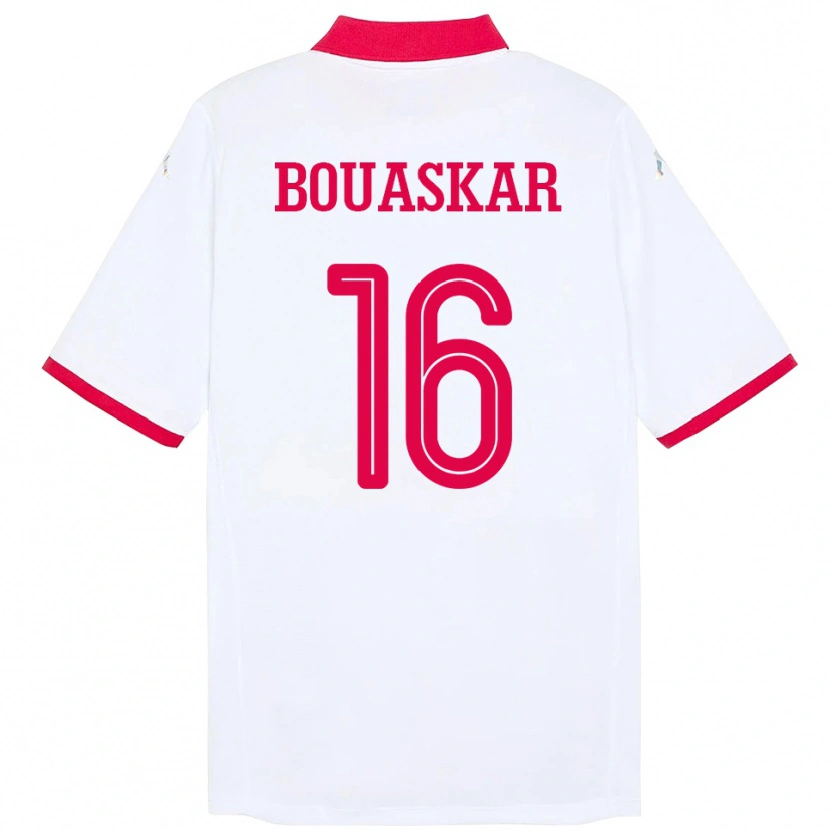Danxen Kinder Tunesien Slim Bouaskar #16 Weiß Auswärtstrikot Trikot 24-26 T-Shirt Schweiz
