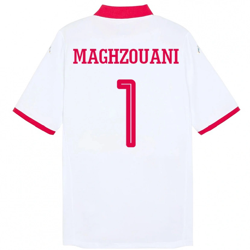 Danxen Kinder Tunesien Wassim Maghzouani #1 Weiß Auswärtstrikot Trikot 24-26 T-Shirt Schweiz