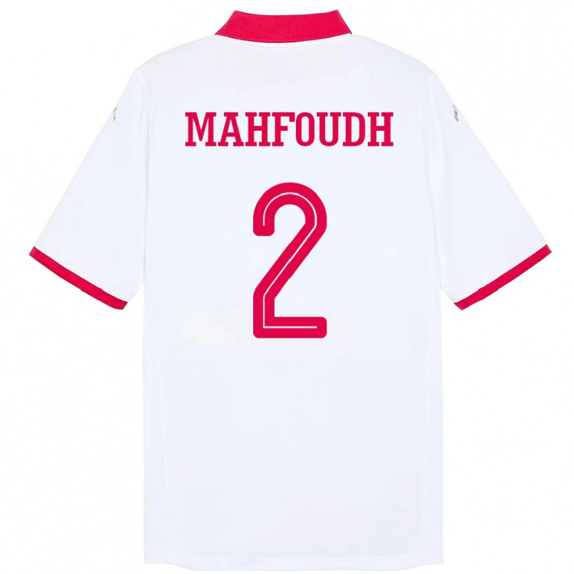 Danxen Kinder Tunesien Dhikra Mahfoudh #2 Weiß Auswärtstrikot Trikot 24-26 T-Shirt Schweiz