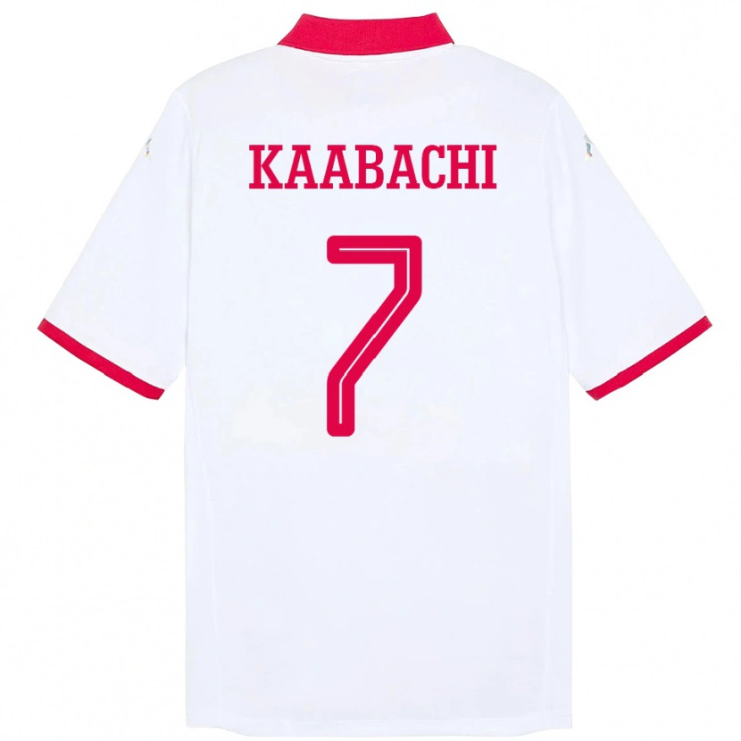 Danxen Kinder Tunesien Ella Kaabachi #7 Weiß Auswärtstrikot Trikot 24-26 T-Shirt Schweiz