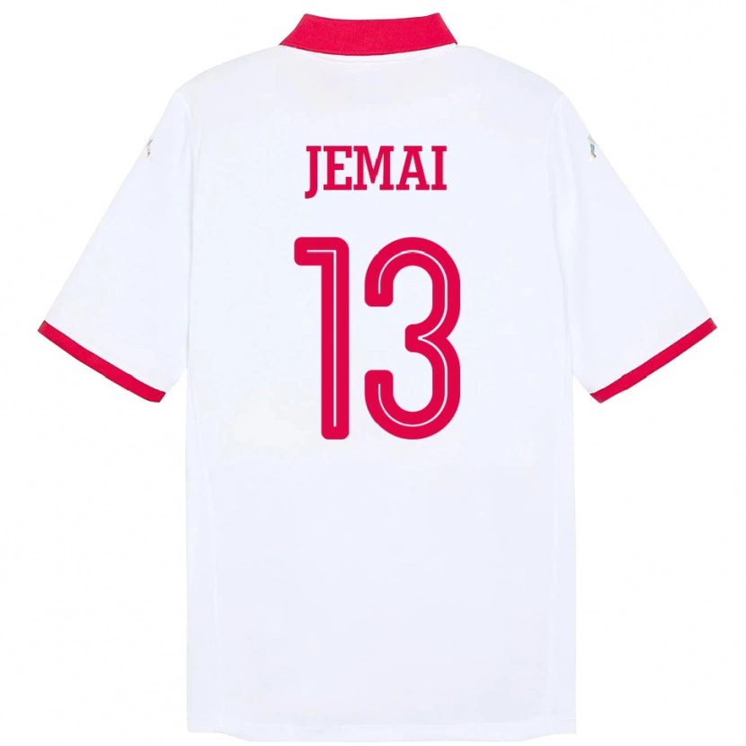 Danxen Kinder Tunesien Yasmine Jemai #13 Weiß Auswärtstrikot Trikot 24-26 T-Shirt Schweiz