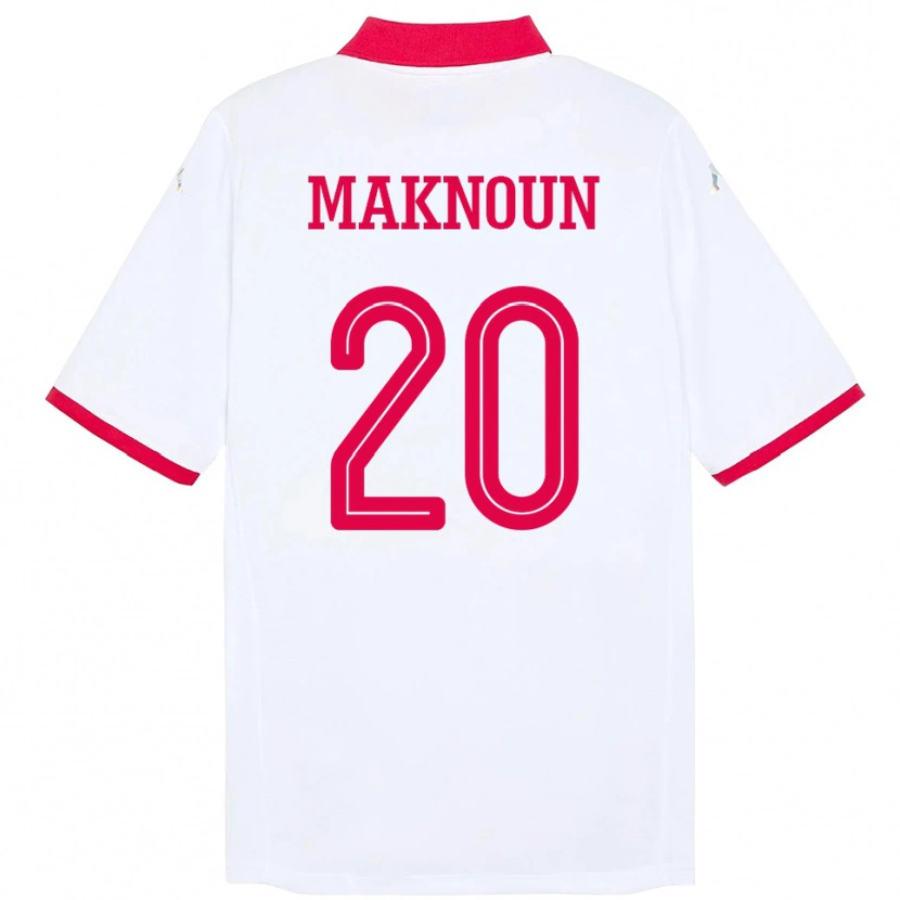 Danxen Kinder Tunesien Leila Maknoun #20 Weiß Auswärtstrikot Trikot 24-26 T-Shirt Schweiz