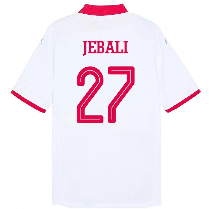Danxen Kinder Tunesien Issam Jebali #27 Weiß Auswärtstrikot Trikot 24-26 T-Shirt Schweiz