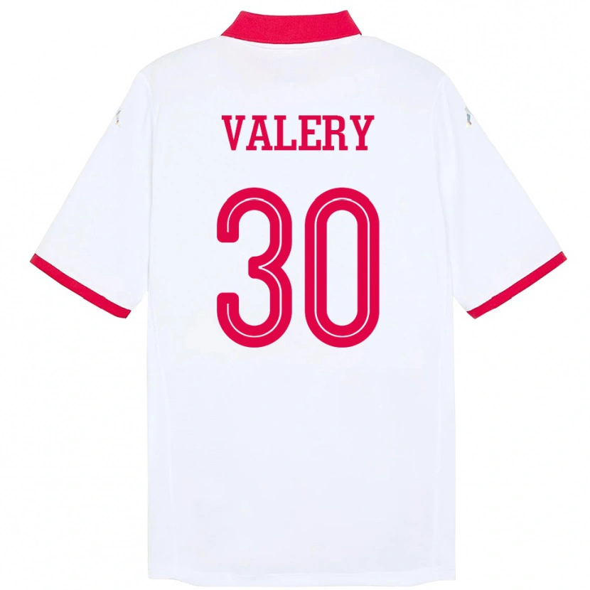 Danxen Kinder Tunesien Yann Valery #30 Weiß Auswärtstrikot Trikot 24-26 T-Shirt Schweiz