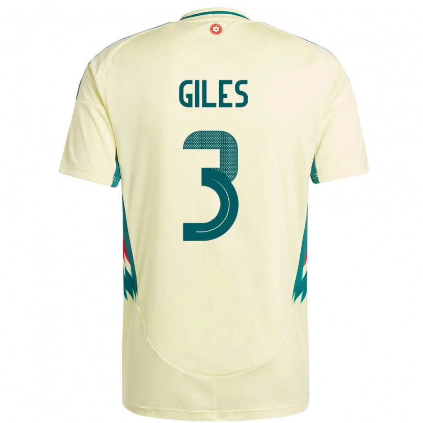 Danxen Kinder Wales Luey Giles #3 Beige Gelb Auswärtstrikot Trikot 24-26 T-Shirt Schweiz