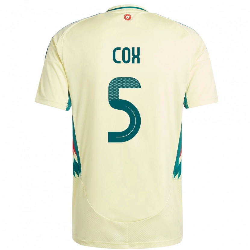 Danxen Kinder Wales Daniel Cox #5 Beige Gelb Auswärtstrikot Trikot 24-26 T-Shirt Schweiz