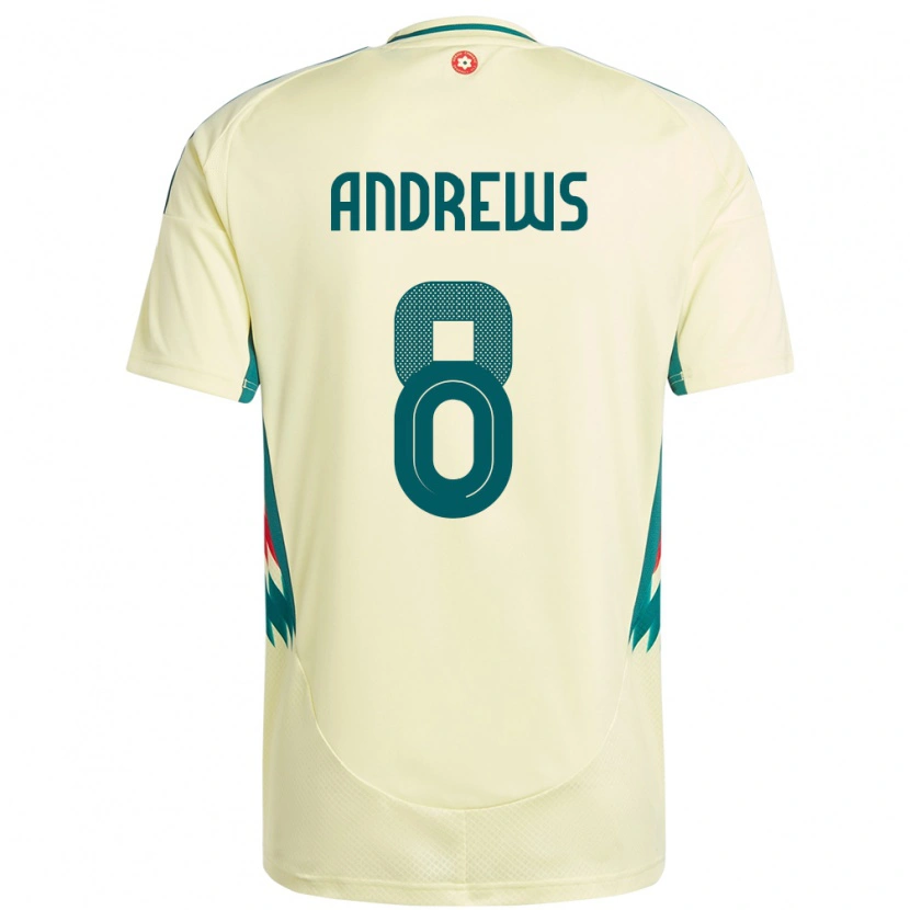 Danxen Kinder Wales Kai Andrews #8 Beige Gelb Auswärtstrikot Trikot 24-26 T-Shirt Schweiz