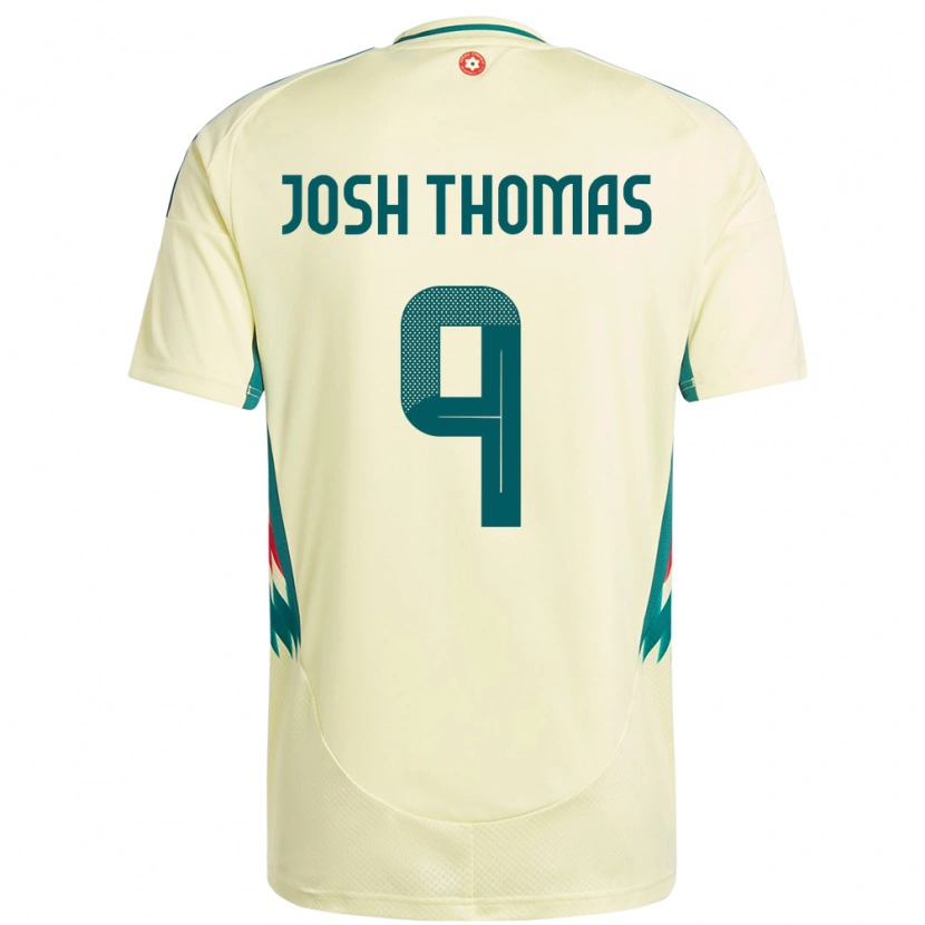 Danxen Kinder Wales Josh Thomas #9 Beige Gelb Auswärtstrikot Trikot 24-26 T-Shirt Schweiz