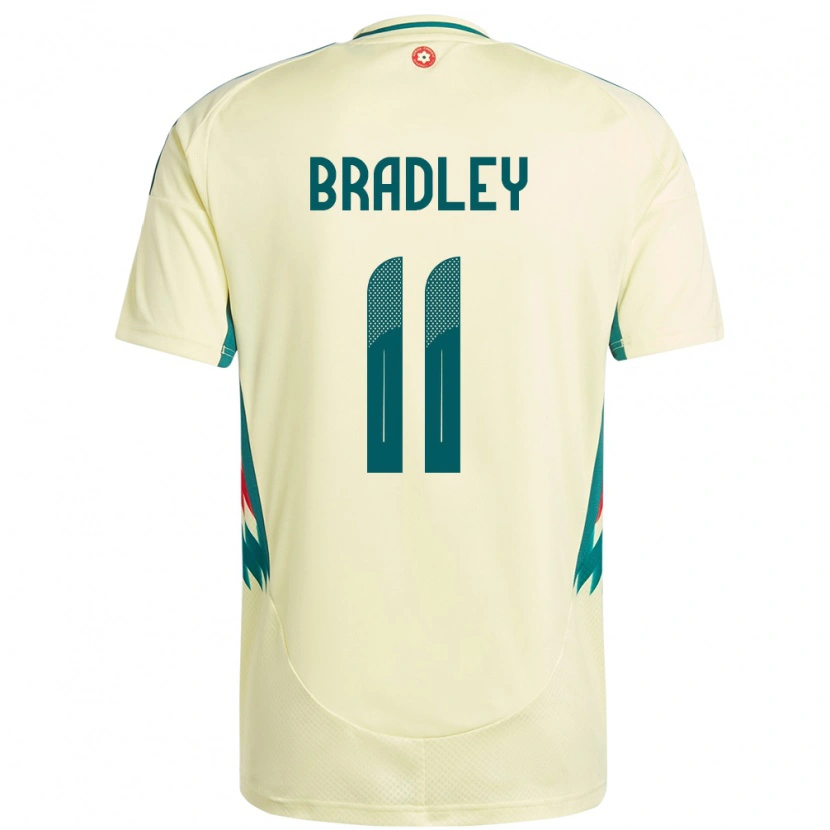 Danxen Kinder Wales Sion Bradley #11 Beige Gelb Auswärtstrikot Trikot 24-26 T-Shirt Schweiz