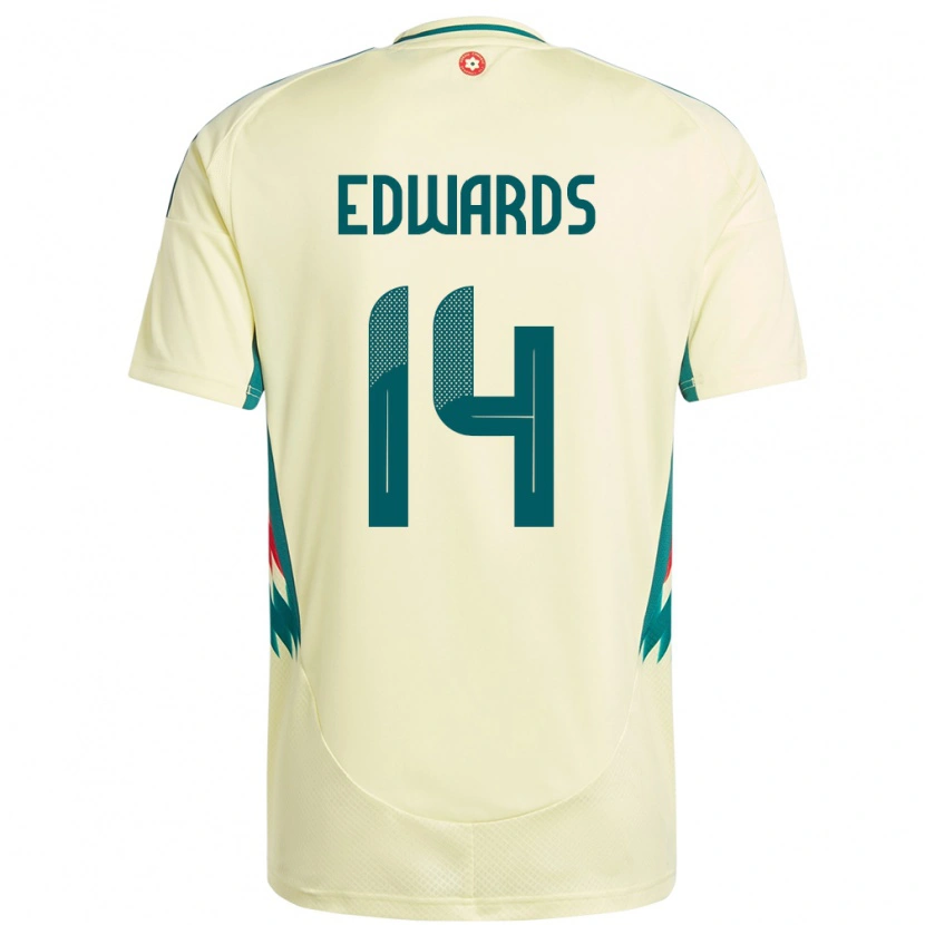 Danxen Kinder Wales Noah Edwards #14 Beige Gelb Auswärtstrikot Trikot 24-26 T-Shirt Schweiz