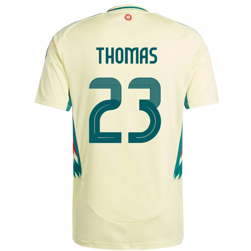Danxen Kinder Wales Isaac Thomas #23 Beige Gelb Auswärtstrikot Trikot 24-26 T-Shirt Schweiz