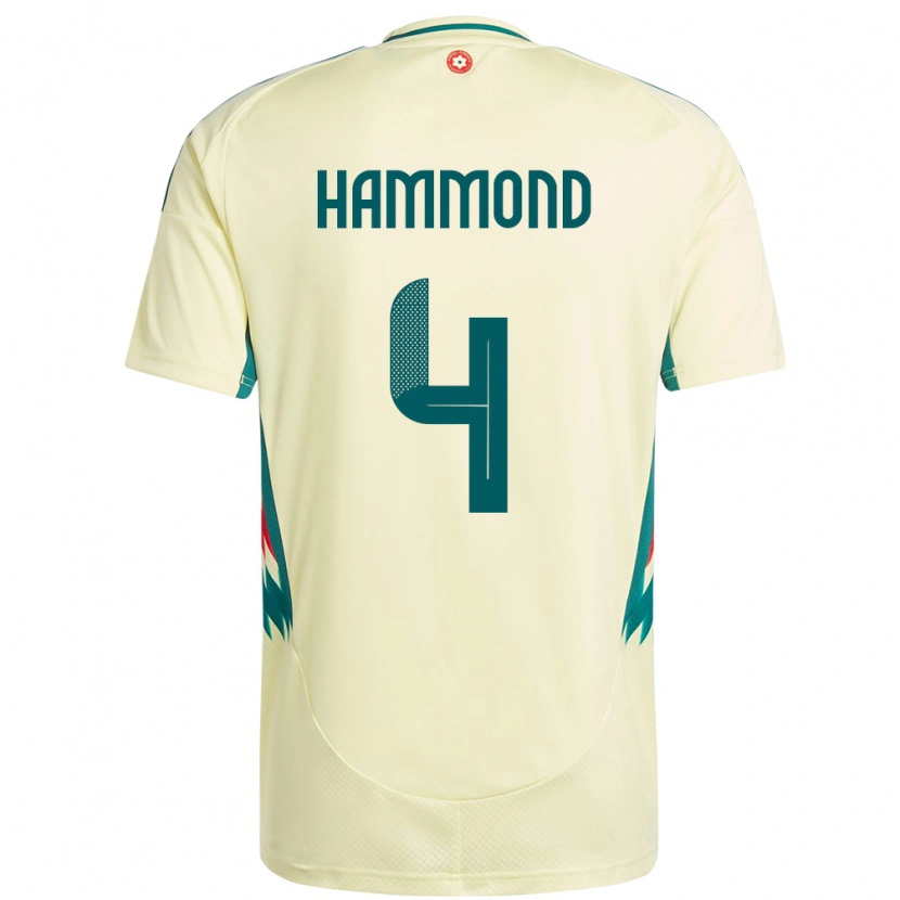 Danxen Kinder Wales Ben Hammond #4 Beige Gelb Auswärtstrikot Trikot 24-26 T-Shirt Schweiz