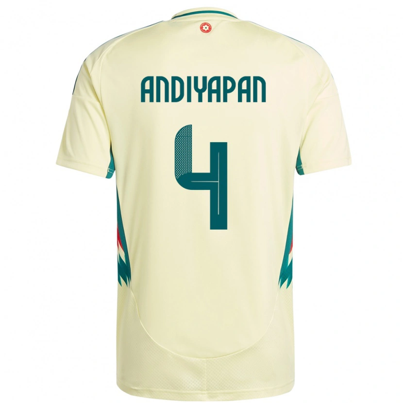 Danxen Kinder Wales William Andiyapan #4 Beige Gelb Auswärtstrikot Trikot 24-26 T-Shirt Schweiz