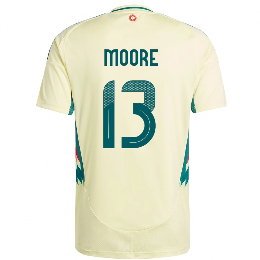 Danxen Kinder Wales Kieffer Moore #13 Beige Gelb Auswärtstrikot Trikot 24-26 T-Shirt Schweiz
