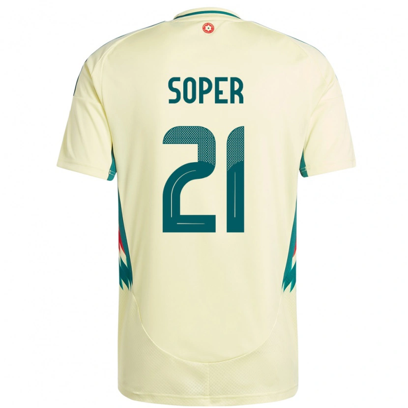 Danxen Kinder Wales Poppy Soper #21 Beige Gelb Auswärtstrikot Trikot 24-26 T-Shirt Schweiz
