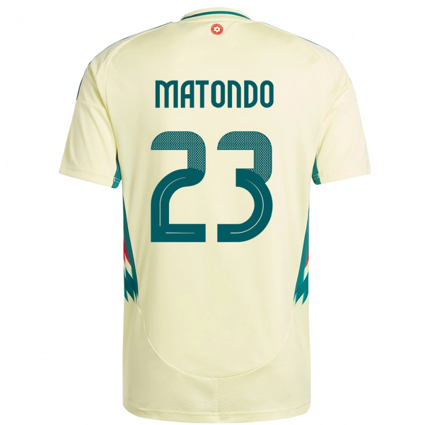 Danxen Kinder Wales Rabbi Matondo #23 Beige Gelb Auswärtstrikot Trikot 24-26 T-Shirt Schweiz