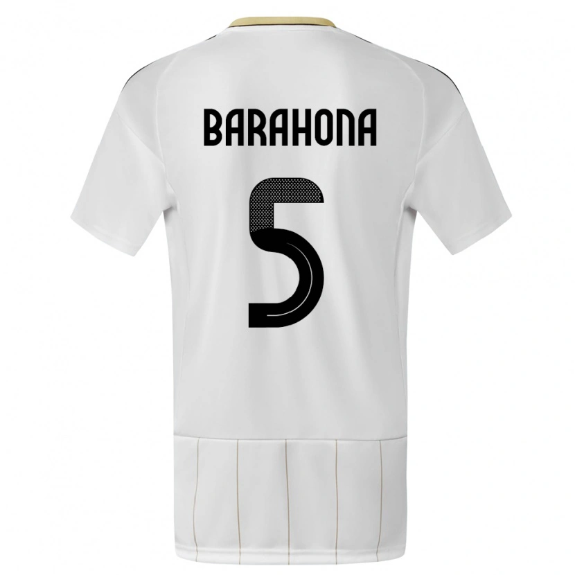 Danxen Kinder Costa Rica Alberth Barahona #5 Weiß Auswärtstrikot Trikot 24-26 T-Shirt Schweiz