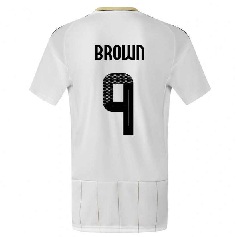 Danxen Kinder Costa Rica Marcos Brown #9 Weiß Auswärtstrikot Trikot 24-26 T-Shirt Schweiz
